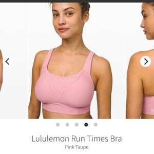 Lululemon Athletica Pink Taupe Run Times Sports Bra Like New Size 34 E